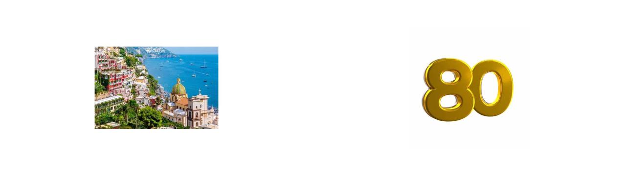 Panoramic view of Positano on the Amalfi Coast with colorful houses cascading down to the sea